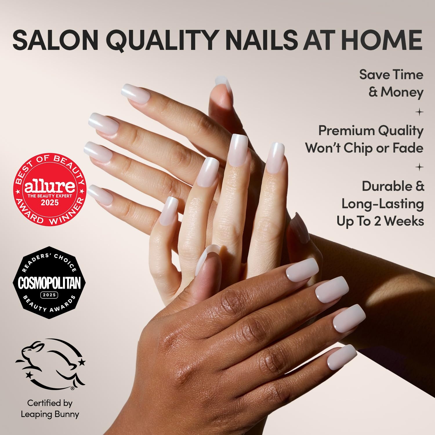image:imageGlamnetic Press On Nails Short Round Glossy Fake Nails 30 Pc Full KitBailey
