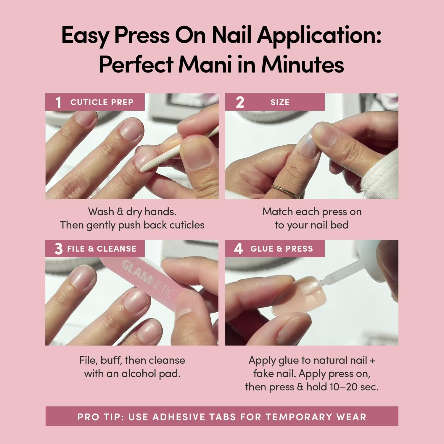 image:imageGlamnetic Press On Nails Short Round Glossy Fake Nails 30 Pc Full KitBailey