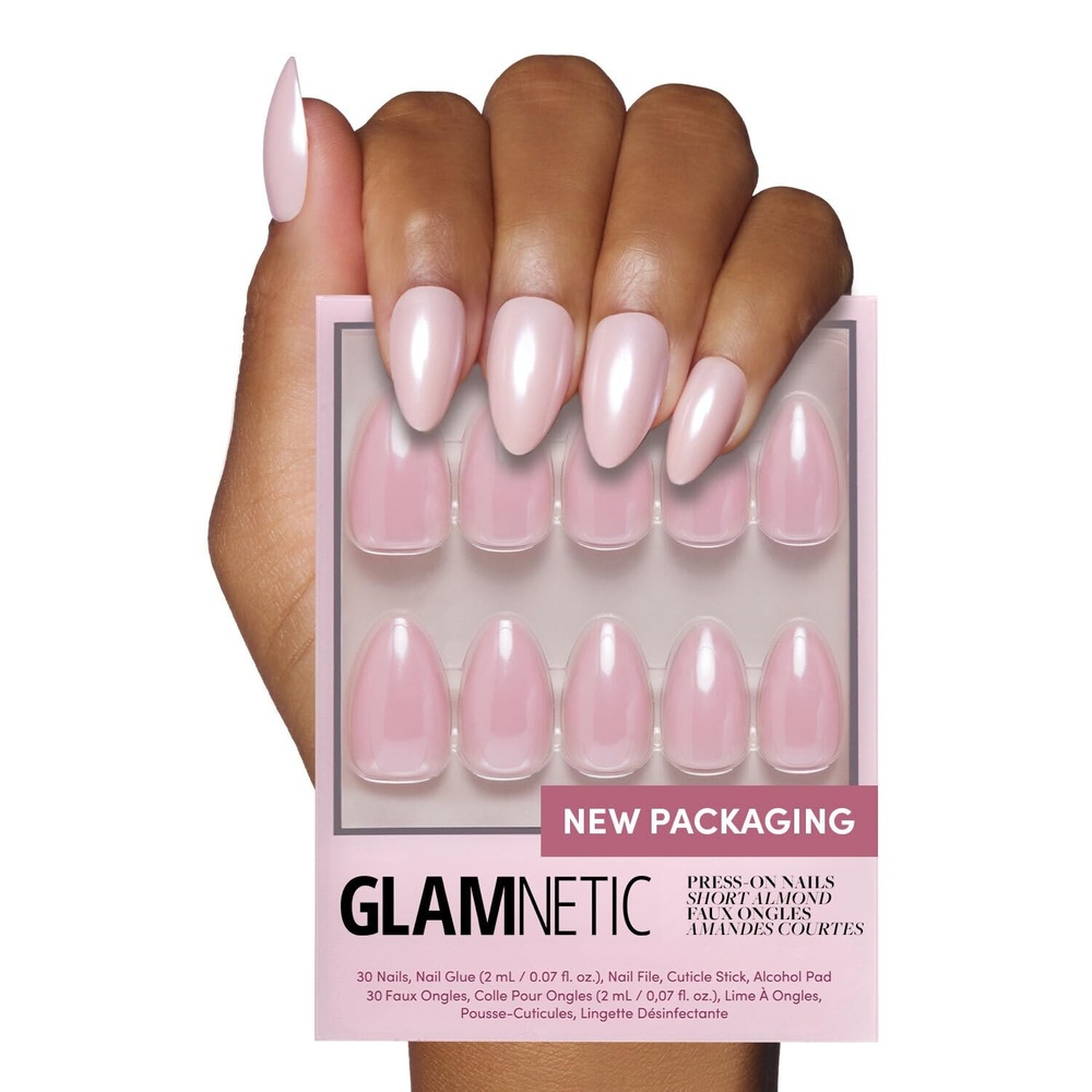 image:imageGlamnetic Press On Nails Short Round Glossy Fake Nails 30 Pc Full KitFirst Kiss