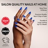 Glamnetic Press On Nails – Short Round, Glossy Fake Nails 30 Pc Full Kit(1 – Cobalt Blue)