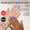 Glamnetic Press On Nails – Short Round, Glossy Fake Nails 30 Pc Full Kit(2 – Cashmere Blue)