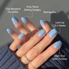 Glamnetic Press On Nails – Short Round, Glossy Fake Nails 30 Pc Full Kit(2 – Cashmere Blue)
