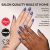 Glamnetic Press On Nails – Short Round, Glossy Fake Nails 30 Pc Full Kit(5 – Regal Blue)
