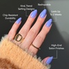 Glamnetic Press On Nails – Short Round, Glossy Fake Nails 30 Pc Full Kit(6 – Periwinkle)