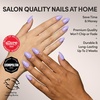 Glamnetic Press On Nails – Short Round, Glossy Fake Nails 30 Pc Full Kit(6 – Periwinkle)