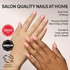 Glamnetic Press On Nails – Short Round, Glossy Fake Nails 30 Pc Full Kit(8 – Peach Coral)