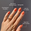 Glamnetic Press On Nails – Short Round, Glossy Fake Nails 30 Pc Full Kit(Apricot)