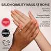 Glamnetic Press On Nails – Short Round, Glossy Fake Nails 30 Pc Full Kit(Apricot)