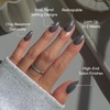 Glamnetic Press On Nails – Short Round, Glossy Fake Nails 30 Pc Full Kit(Ash Gray)