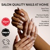 Glamnetic Press On Nails – Short Round, Glossy Fake Nails 30 Pc Full Kit(Bare Bliss)