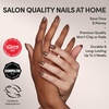 Glamnetic Press On Nails – Short Round, Glossy Fake Nails 30 Pc Full Kit(Chocolate Brown)