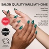 Glamnetic Press On Nails – Short Round, Glossy Fake Nails 30 Pc Full Kit(Emerald Green)