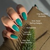 Glamnetic Press On Nails – Short Round, Glossy Fake Nails 30 Pc Full Kit(Emerald Green)