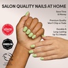 Glamnetic Press On Nails – Short Round, Glossy Fake Nails 30 Pc Full Kit(Light Sage)
