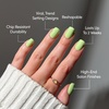 Glamnetic Press On Nails – Short Round, Glossy Fake Nails 30 Pc Full Kit(Light Sage)