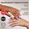 Glamnetic Press On Nails – Short Round, Glossy Fake Nails 30 Pc Full Kit(Lilac)