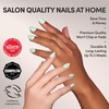 Glamnetic Press On Nails – Short Round, Glossy Fake Nails 30 Pc Full Kit(Mint Green)
