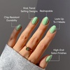 Glamnetic Press On Nails – Short Round, Glossy Fake Nails 30 Pc Full Kit(Mint Green)