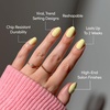 Glamnetic Press On Nails – Short Round, Glossy Fake Nails 30 Pc Full Kit(Pastel Yellow)