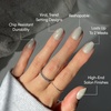 Glamnetic Press On Nails – Short Round, Glossy Fake Nails 30 Pc Full Kit(Pure Gray)