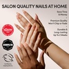 Glamnetic Press On Nails – Short Round, Glossy Fake Nails 30 Pc Full Kit(Sheer Peach)