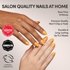 Glamnetic Press On Nails – Short Round, Glossy Fake Nails 30 Pc Full Kit(Sunset Orange)