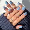 image:imageGlamnetic Press On Nails  Short Round Glossy Fake Nails 30 Pc Full Kit2  Cashmere Blue