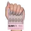 Glamnetic Press On Nails – Short Round, Glossy Fake Nails 30 Pc Full Kit(Pure Gray)