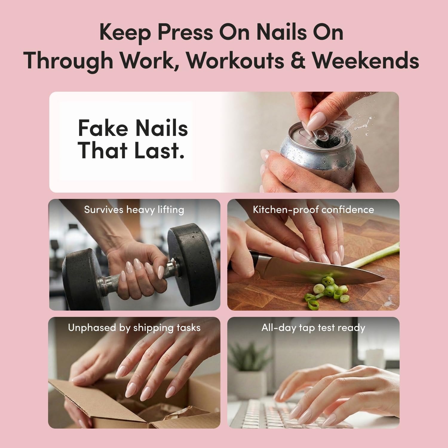 image:imageGlamnetic Press On Nails Short Almond Glossy Fake Nails 30 Pc Full Kit2H Capri Coast