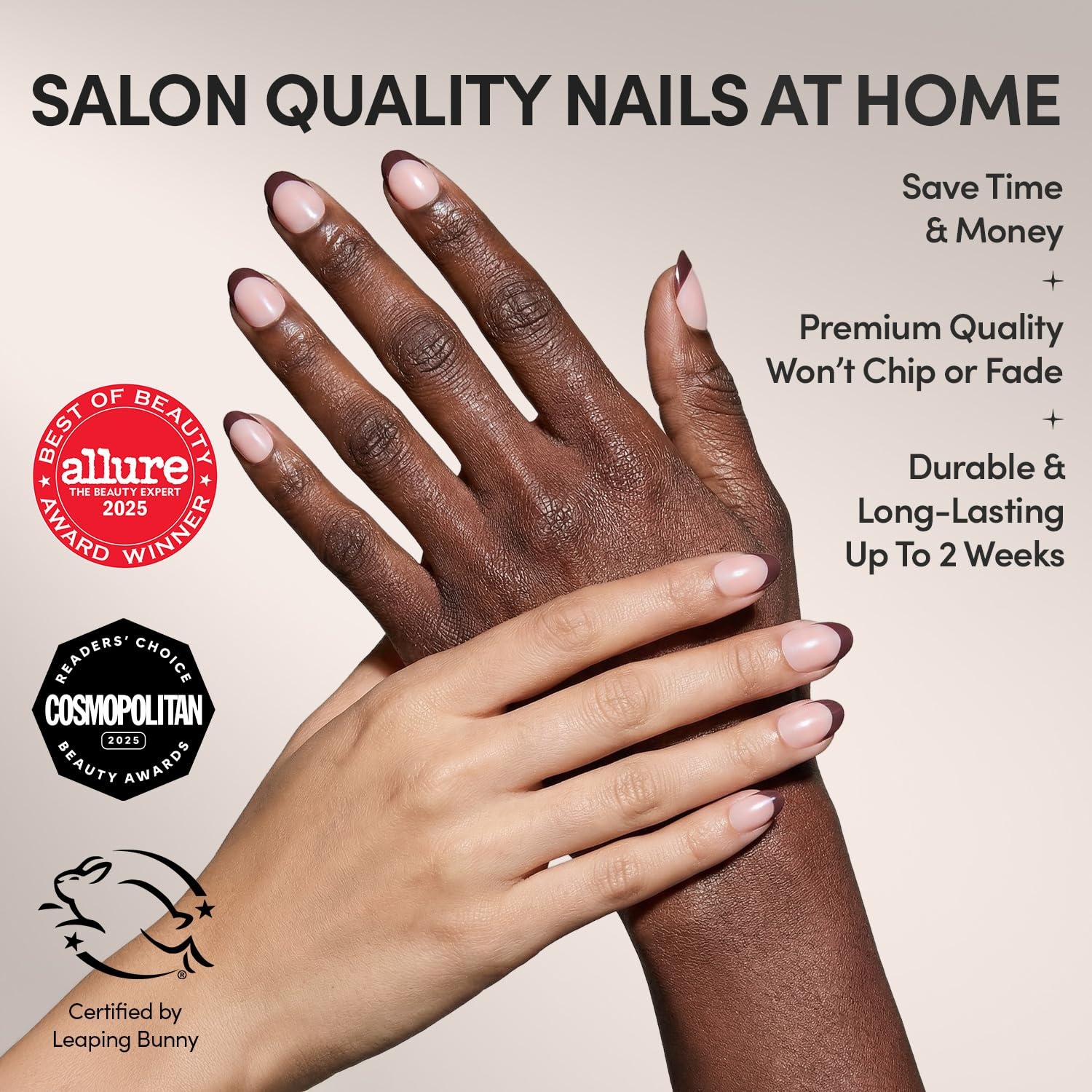 image:imageGlamnetic Press On Nails Short Almond Glossy Fake Nails 30 Pc Full Kit2J Cherry Mood