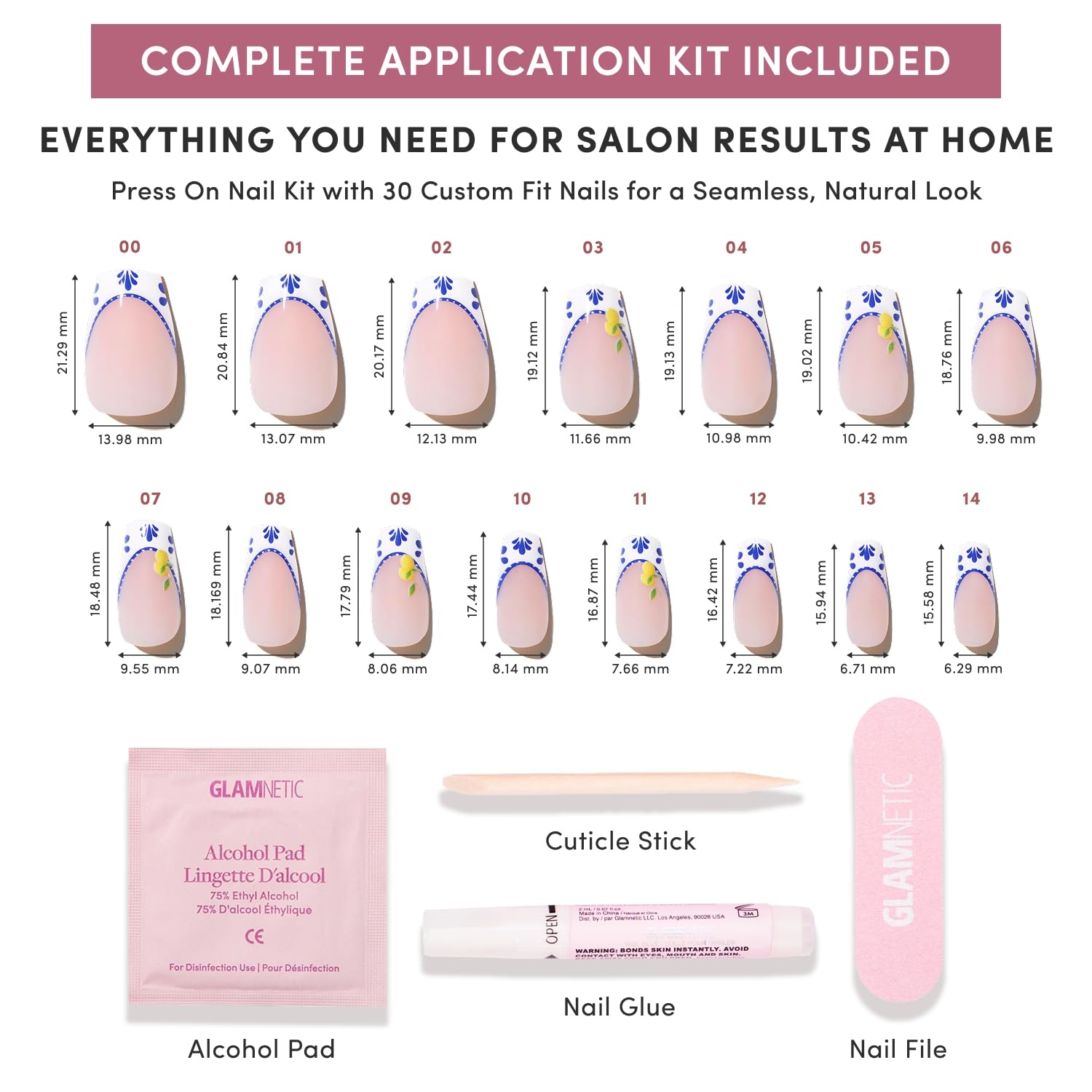 image:imageGlamnetic Press On Nails Short Almond Glossy Fake Nails 30 Pc Full Kit3A Tuscan Twist