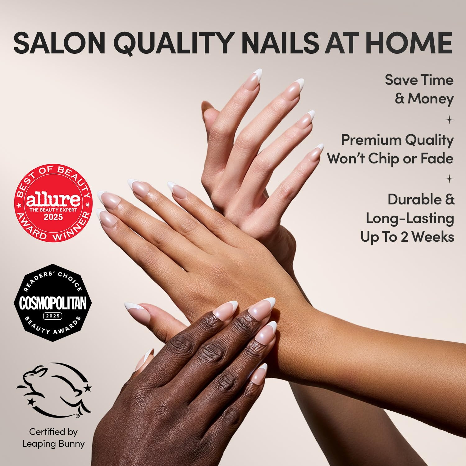 image:imageGlamnetic Press On Nails Short Almond Glossy Fake Nails 30 Pc Full Kit5A Mrs