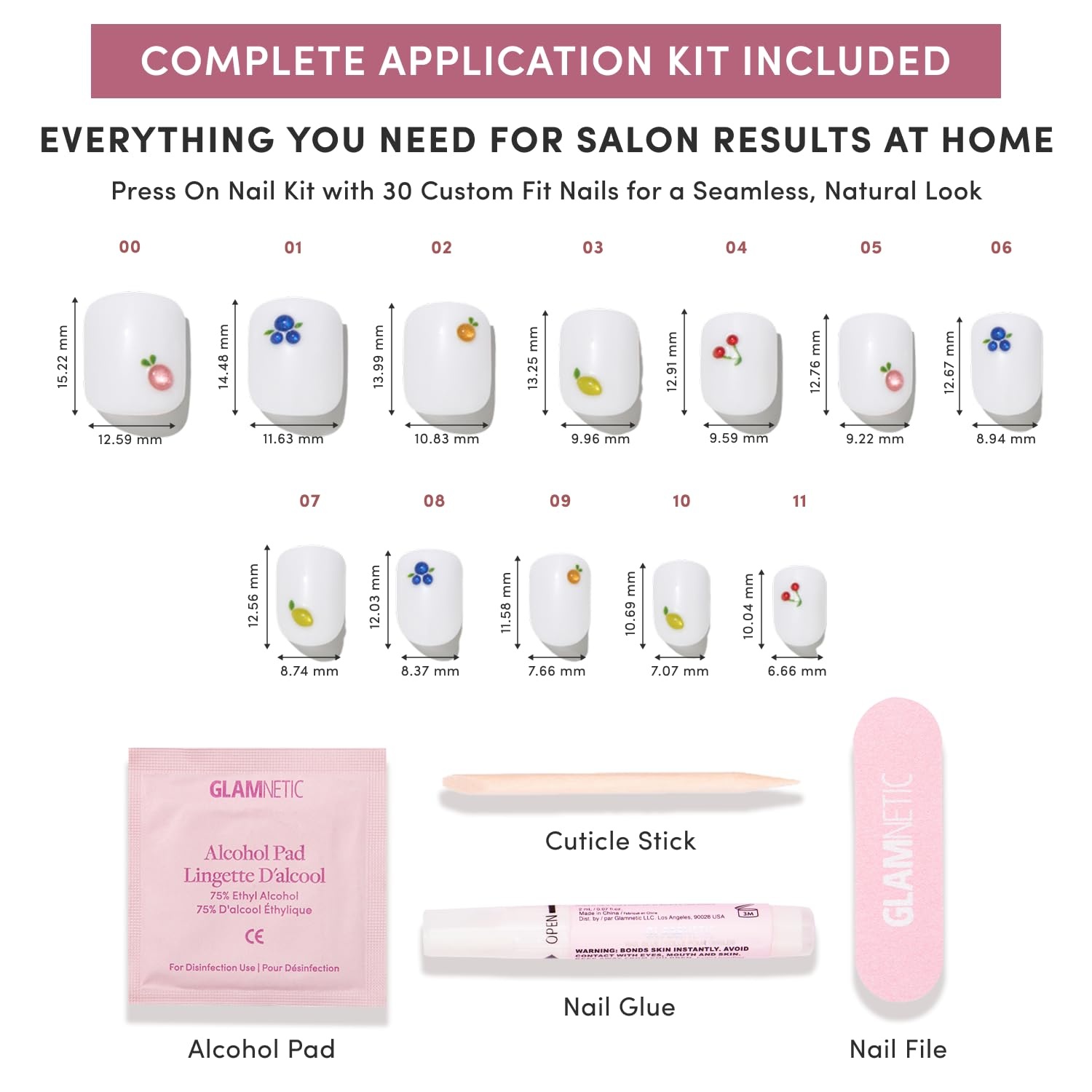 image:imageGlamnetic Press On Nails Short Almond Glossy Fake Nails 30 Pc Full Kit5A Sweet Picks