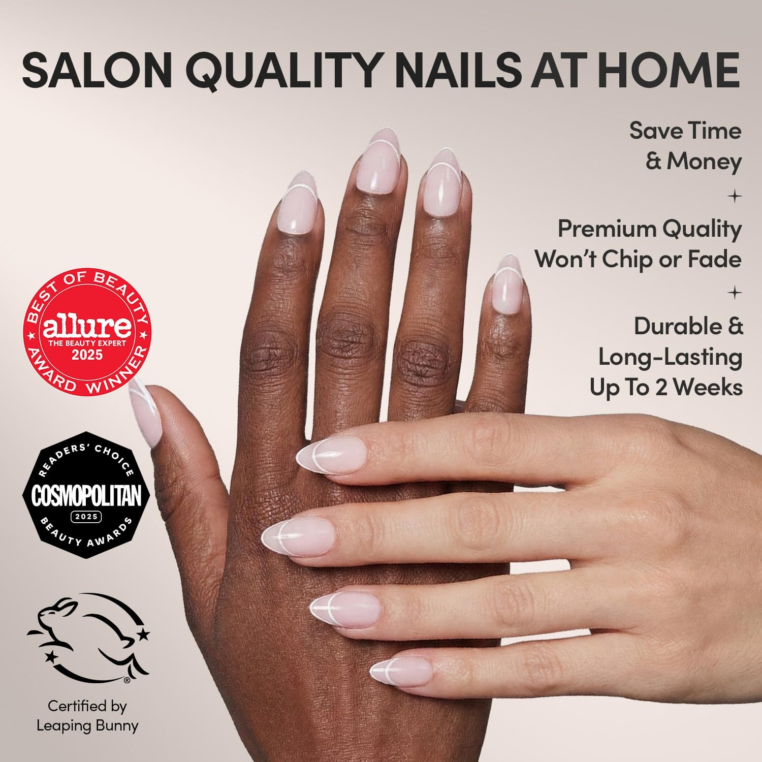 image:imageGlamnetic Press On Nails Short Almond Glossy Fake Nails 30 Pc Full Kit5F Heavenly