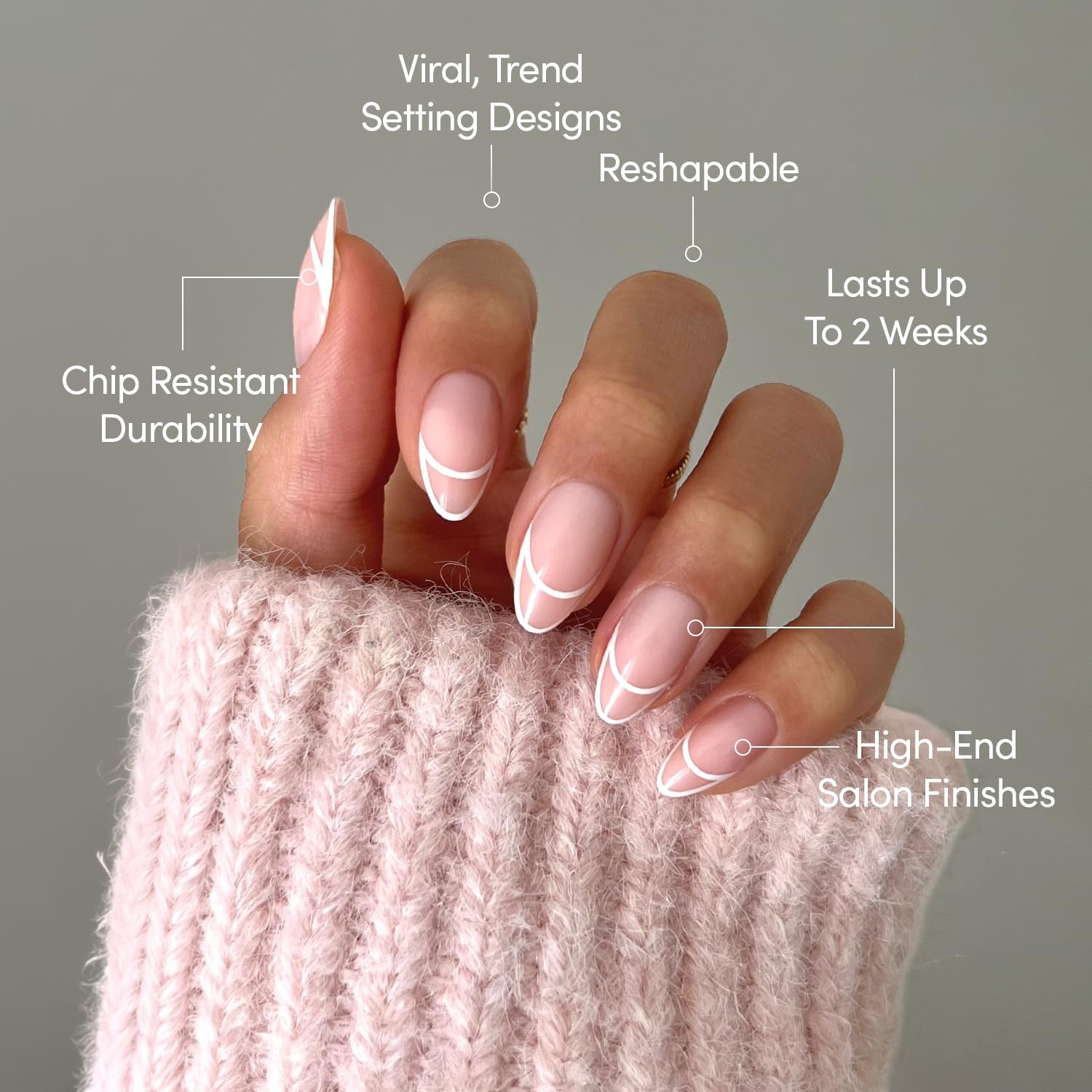 image:imageGlamnetic Press On Nails Short Almond Glossy Fake Nails 30 Pc Full Kit5F Heavenly