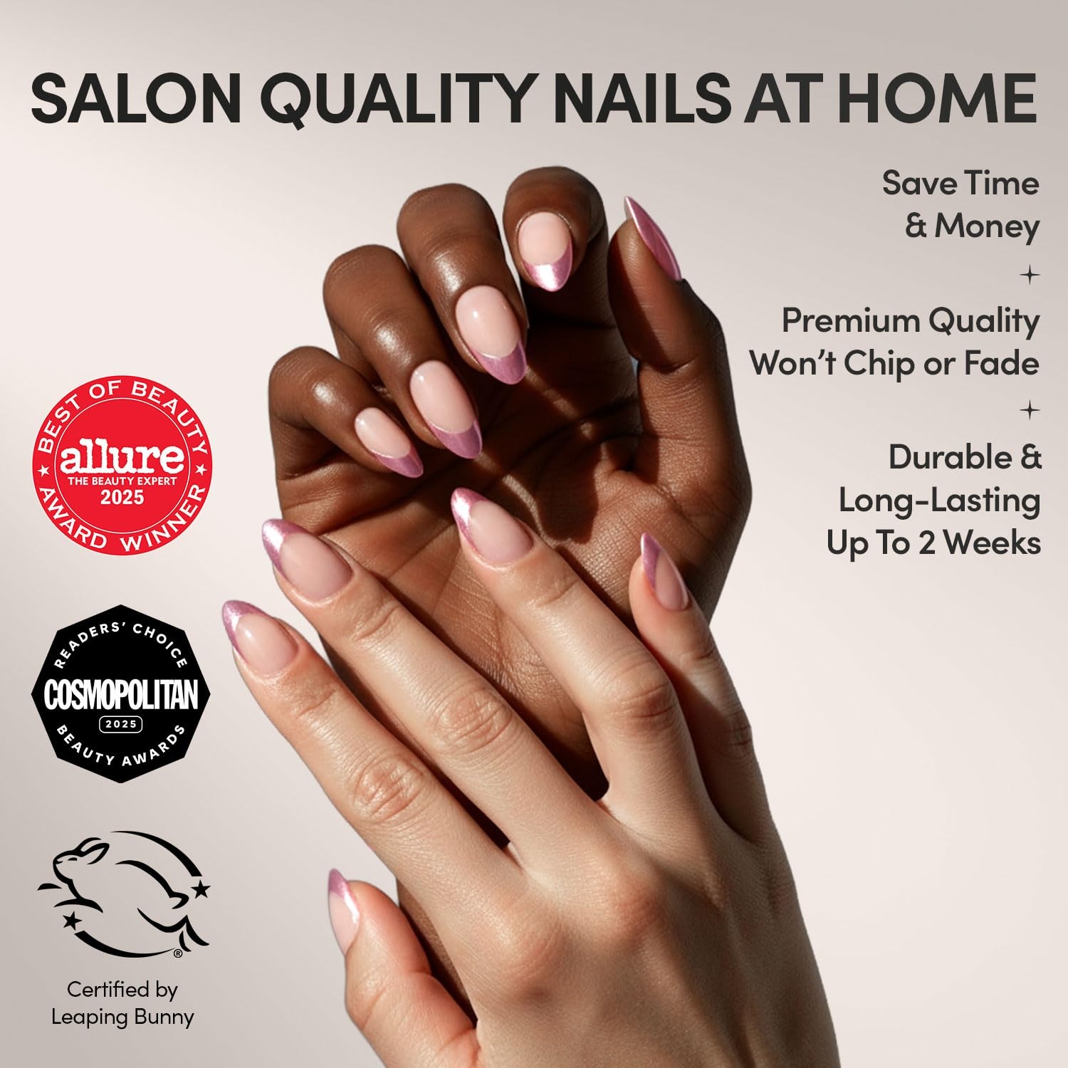 image:imageGlamnetic Press On Nails Short Almond Glossy Fake Nails 30 Pc Full Kit5L Rock Candy