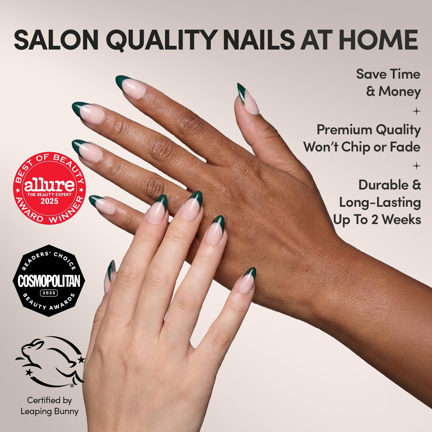 image:imageGlamnetic Press On Nails Short Almond Glossy Fake Nails 30 Pc Full Kit5Q Chteau