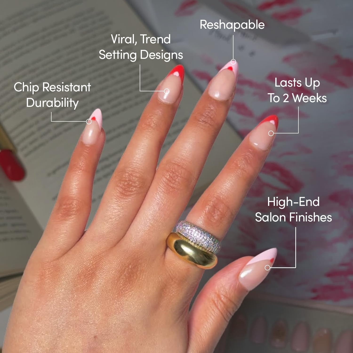 image:imageGlamnetic Press On Nails Short Almond Glossy Fake Nails 30 Pc Full Kit5S Pure Hearted