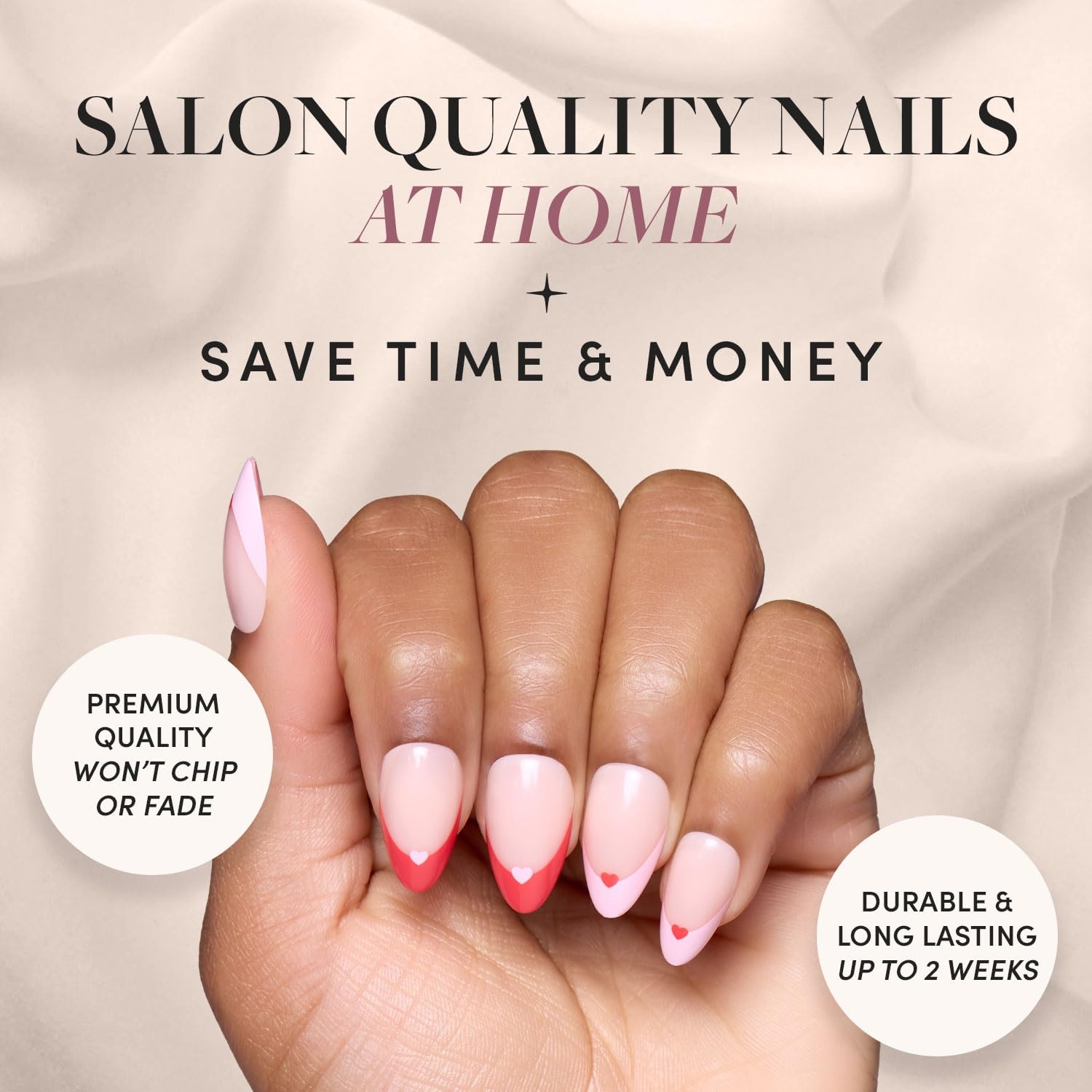 image:imageGlamnetic Press On Nails Short Almond Glossy Fake Nails 30 Pc Full Kit5S Pure Hearted
