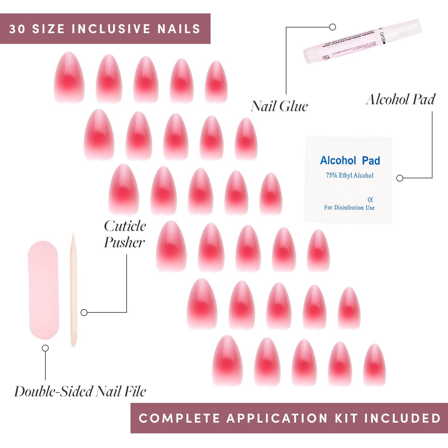 image:imageGlamnetic Press On Nails Short Almond Matte Fake Nails 30 Pc Full Kit4L Blushing Aura