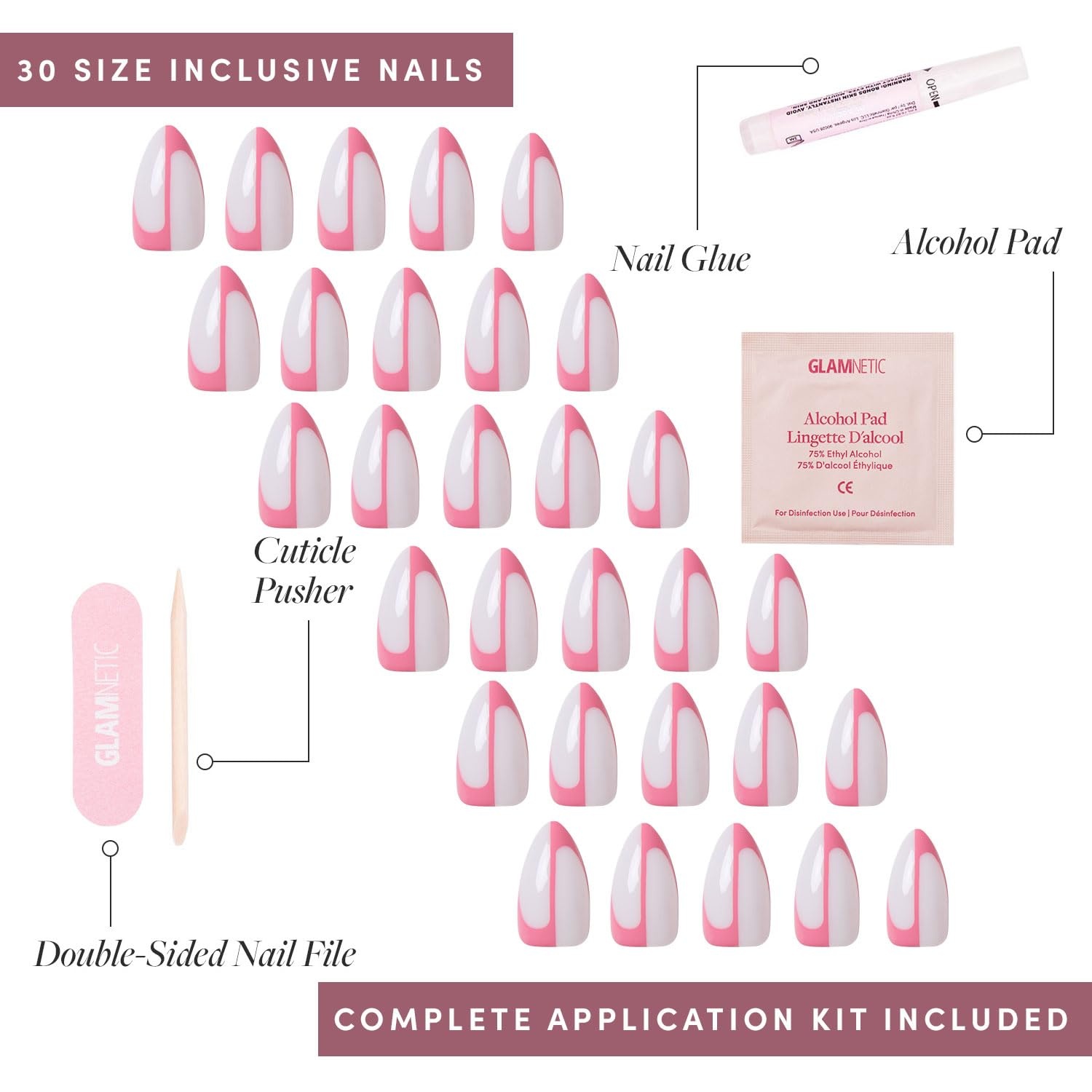 image:imageGlamnetic Press On Nails Short Almond Matte Fake Nails 30 Pc Full Kit4P Better Half