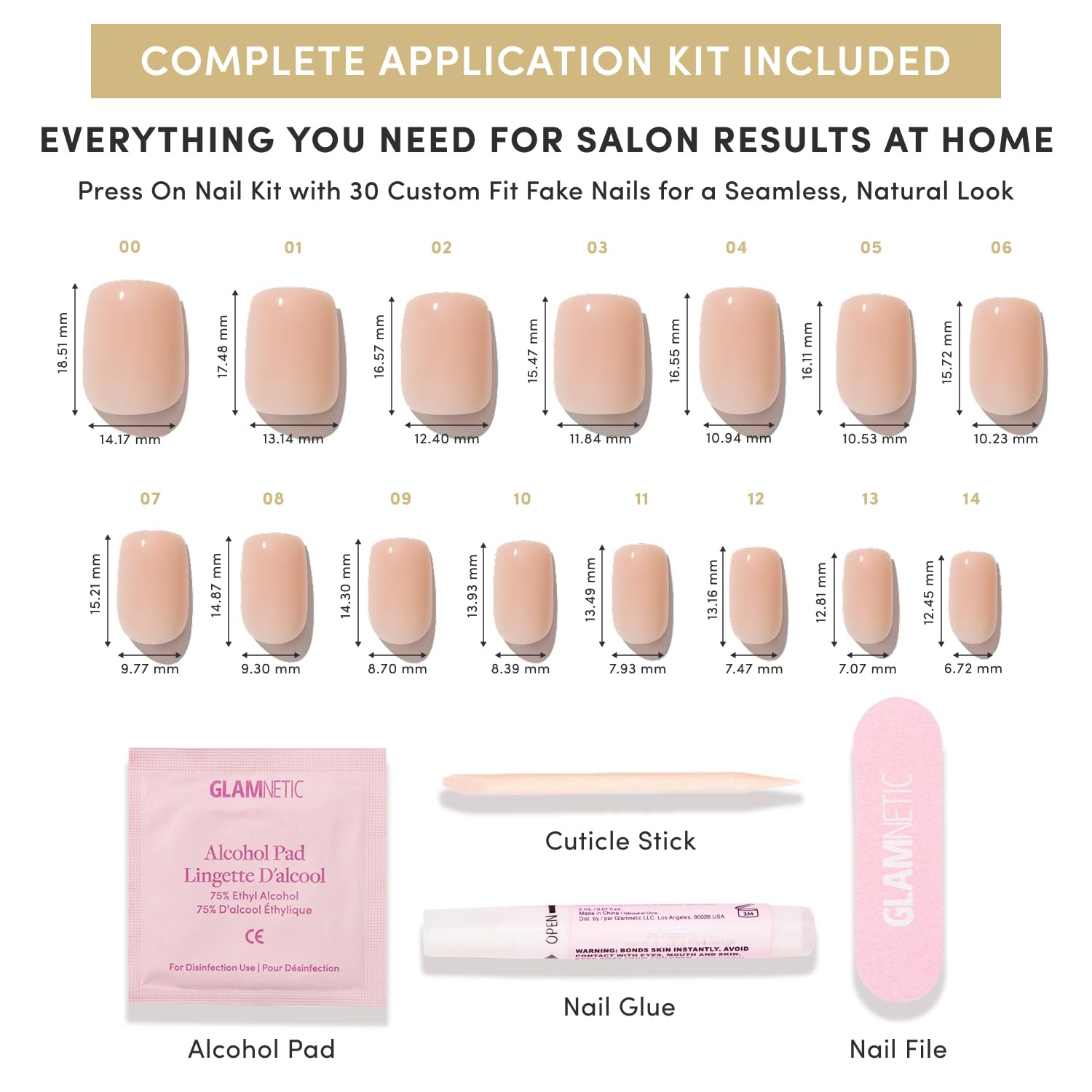 image:imageGlamnetic Press On Nails Short Almond Velvet Fake Nails 30 Pc Full Kit1 FOR THE IT GIRLS