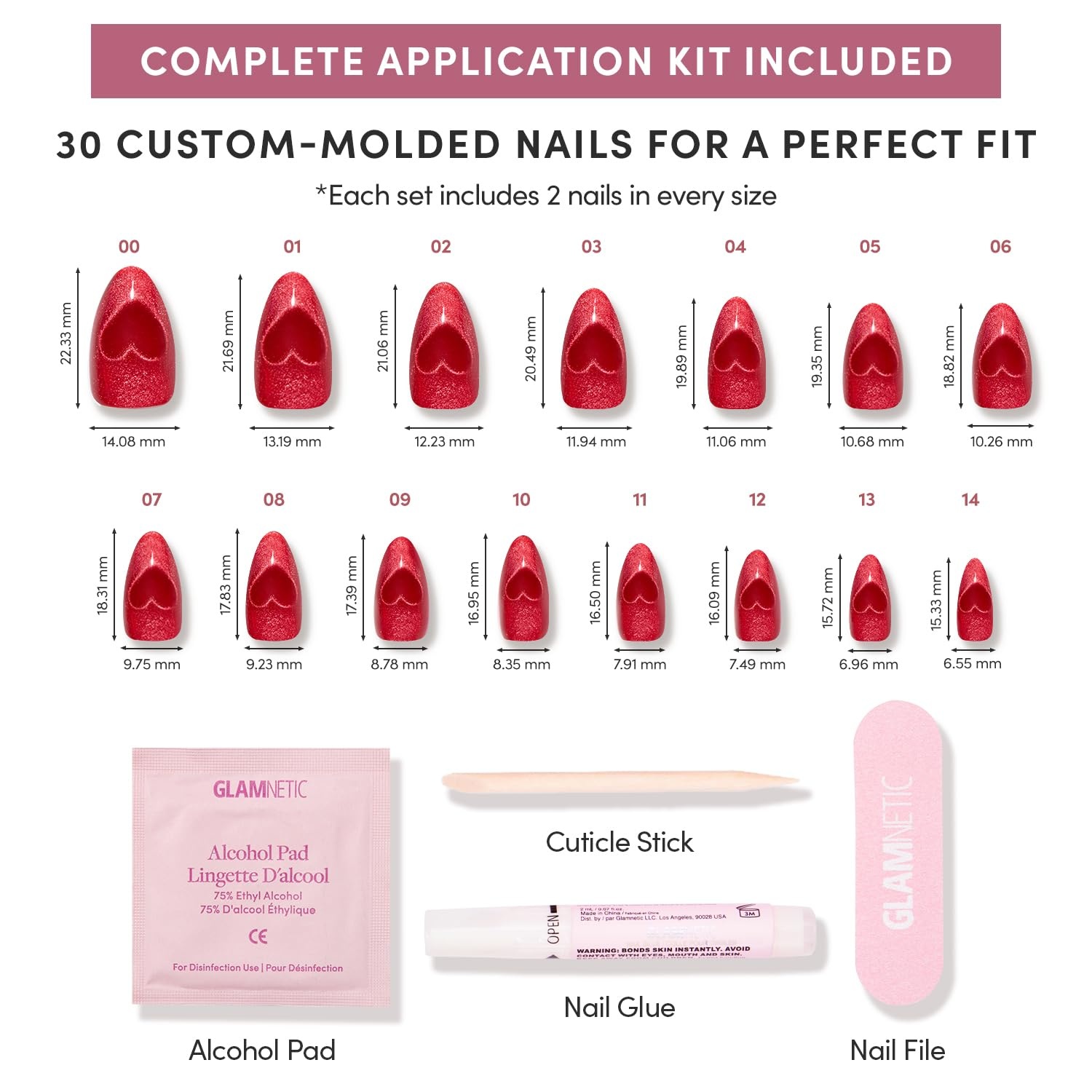 image:imageGlamnetic Press On Nails Short Almond Velvet Fake Nails 30 Pc Full Kit2N Sent With Love