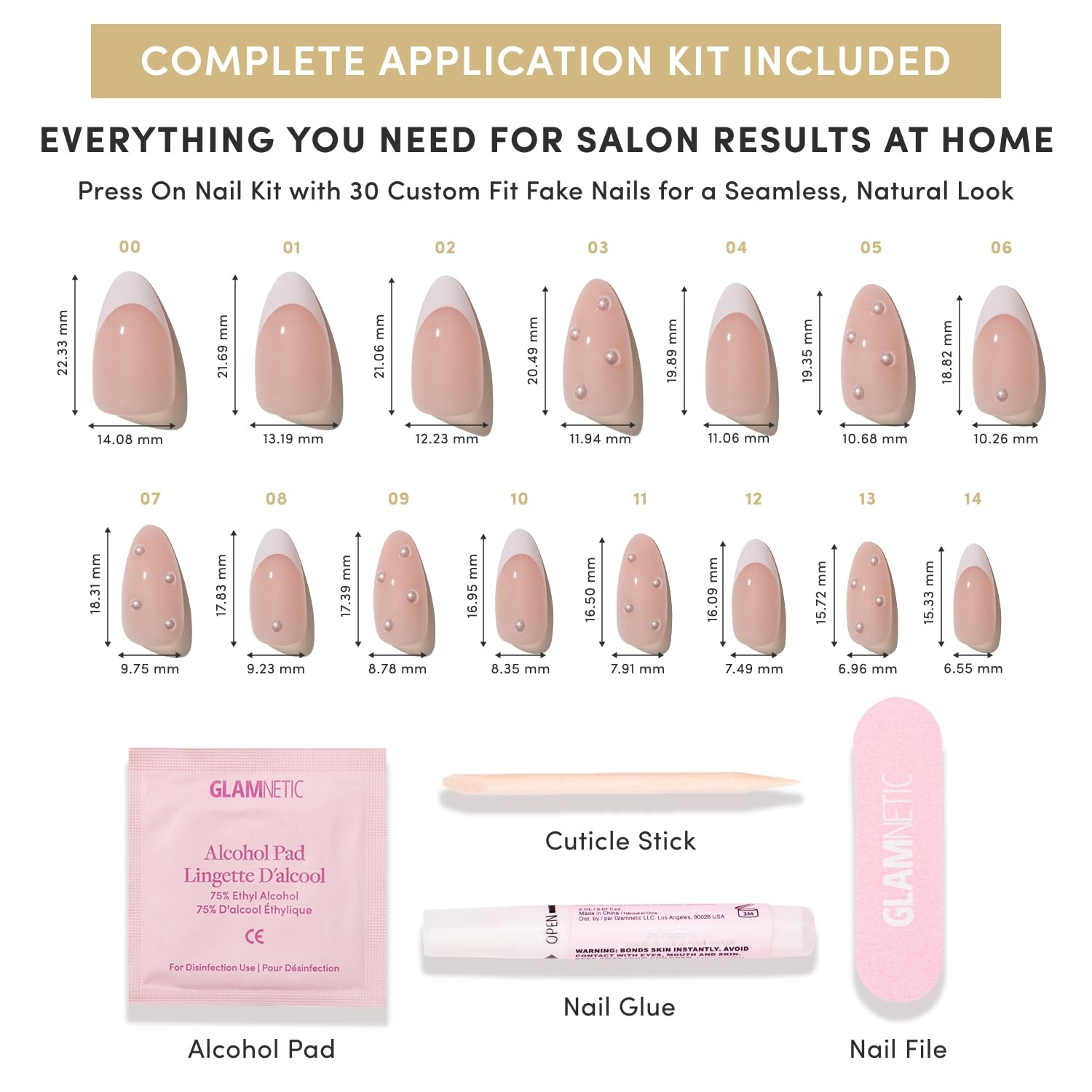 image:imageGlamnetic Press On Nails Short Almond Velvet Fake Nails 30 Pc Full Kit8 ALWAYS FOREVER