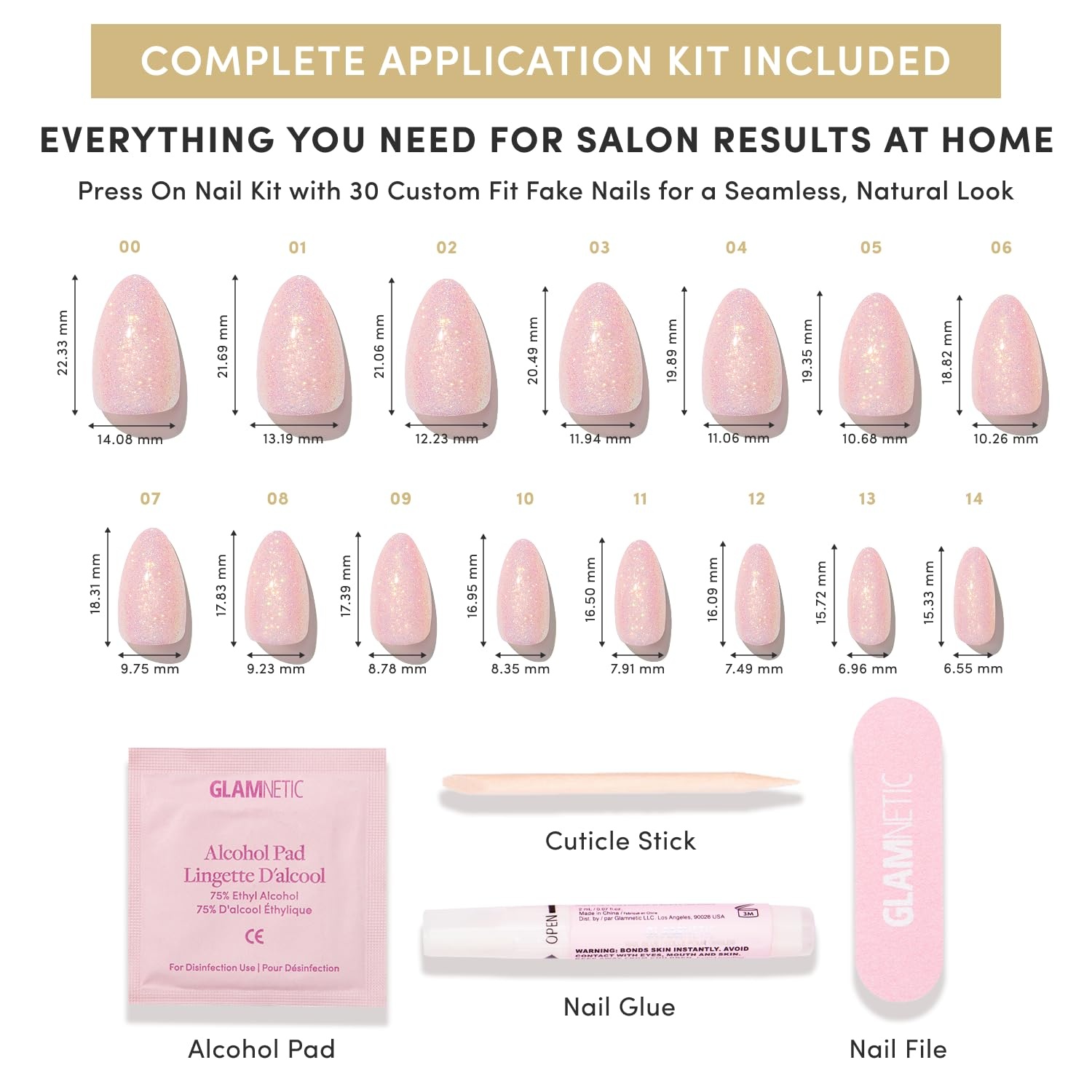 image:imageGlamnetic Press On Nails Short Almond Velvet Fake Nails 30 Pc Full KitFairy Flexx