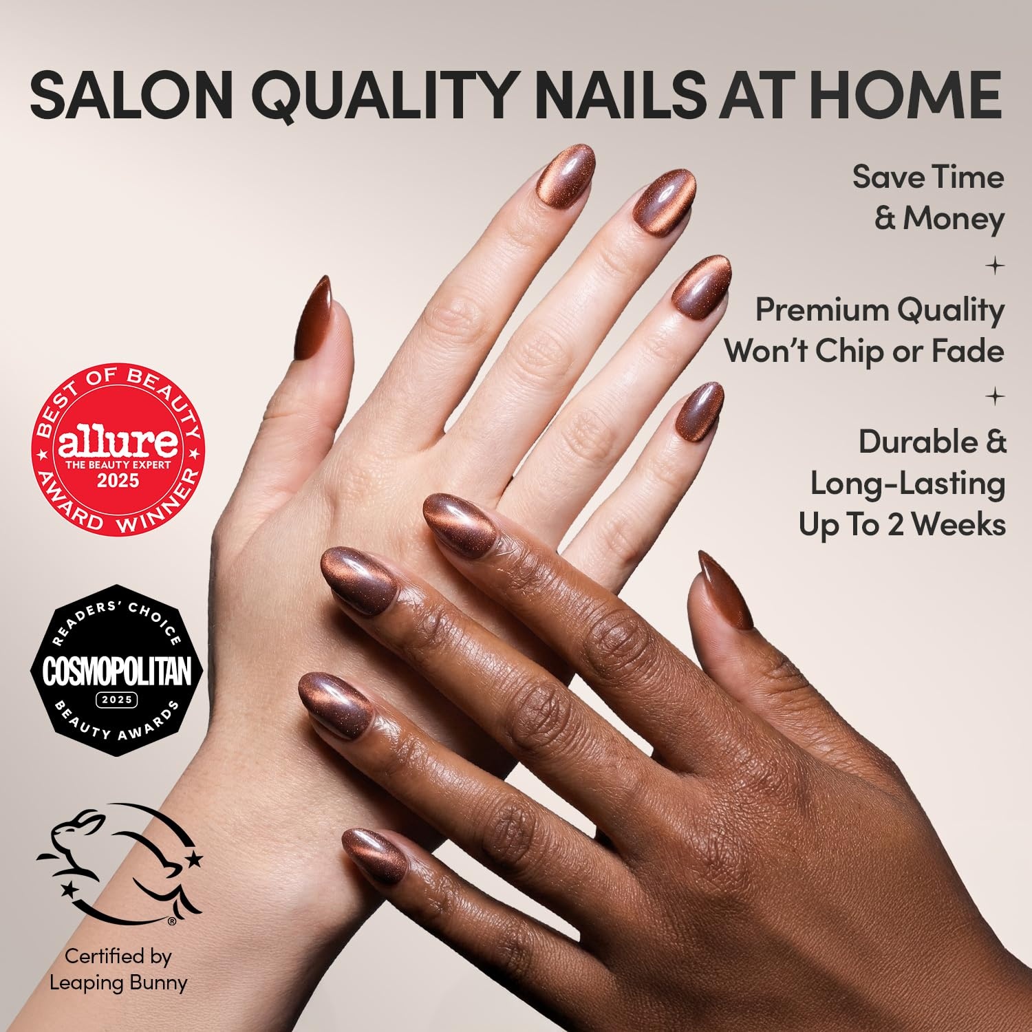 image:imageGlamnetic Press On Nails Short Oval Velvet Fake Nails 30 Pc Full Kit2E Magnetic Moscow