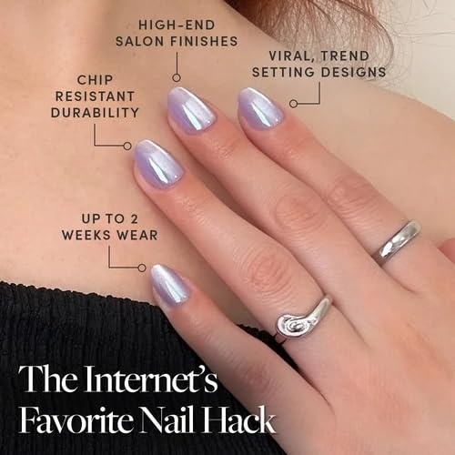 image:imageGlamnetic Press On Nails Short Oval Velvet Fake Nails 30 Pc Full Kit2I Mermaids Tail