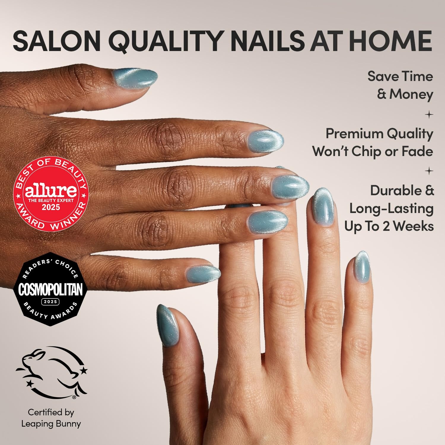 image:imageGlamnetic Press On Nails Short Oval Velvet Fake Nails 30 Pc Full Kit2L Unicorn Tears