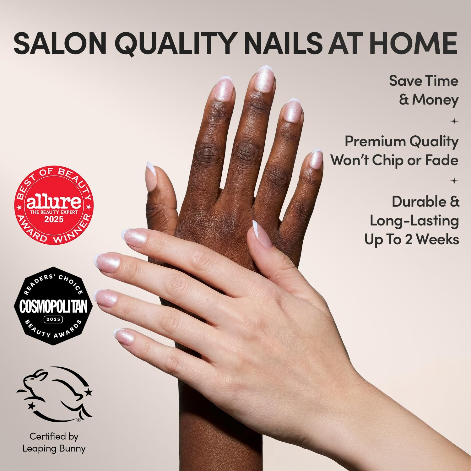 image:imageGlamnetic Press On Nails Short Oval Velvet Fake Nails 30 Pc Full Kit2N Angelic Touch