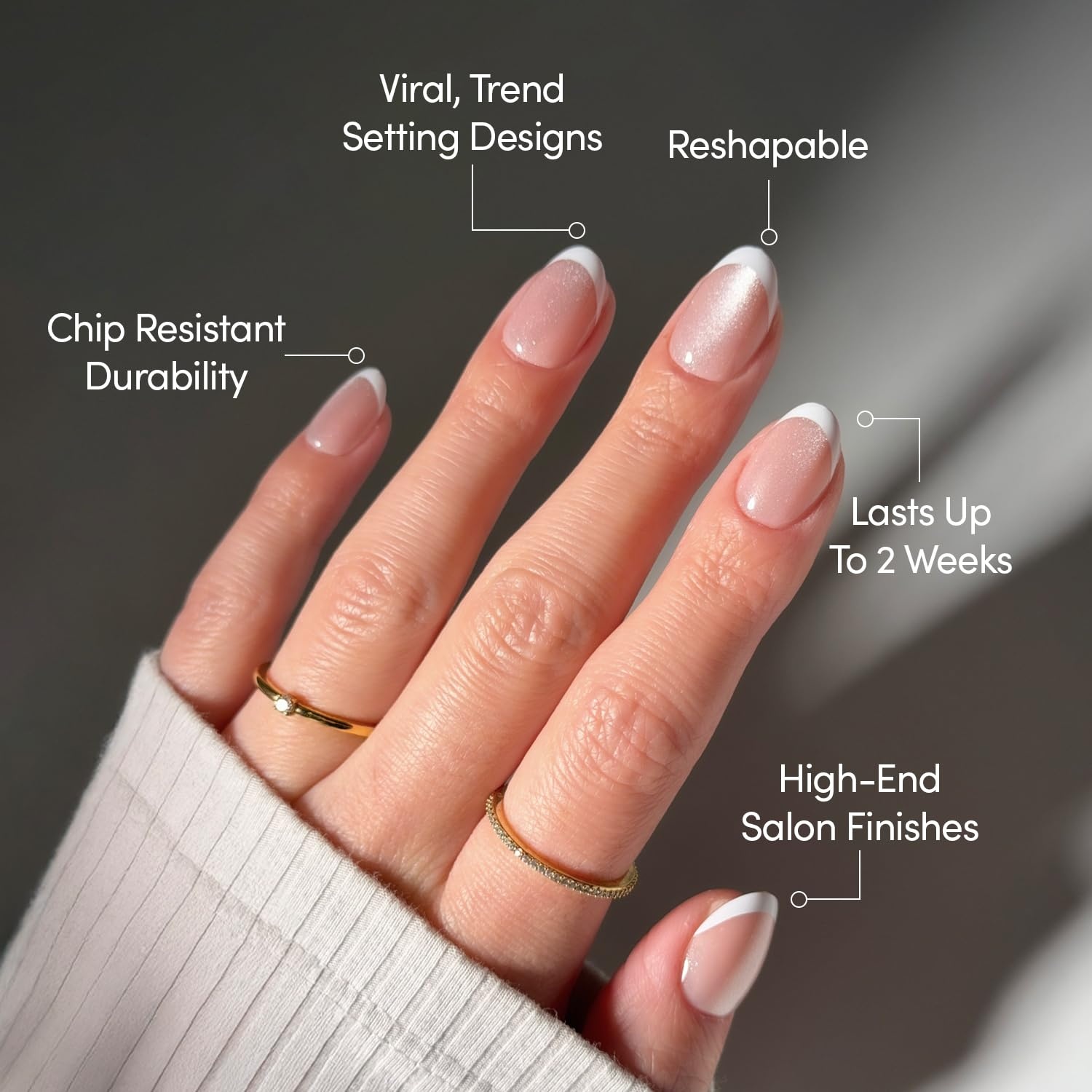 image:imageGlamnetic Press On Nails Short Oval Velvet Fake Nails 30 Pc Full Kit2N Angelic Touch